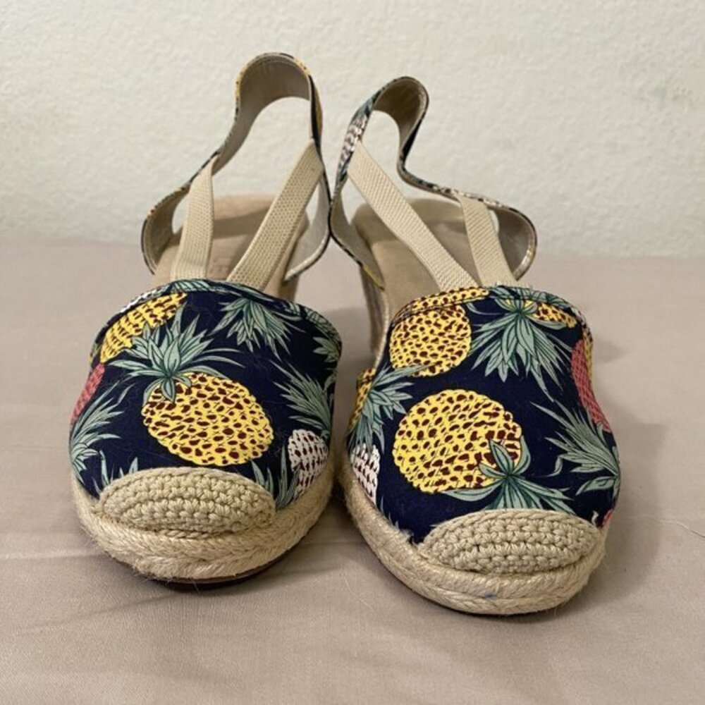 Womens Anne Klein Wedge‎ Slingback iflex Woven Jute Canvas Sandals Size 8.5 - Picture 4 of 7